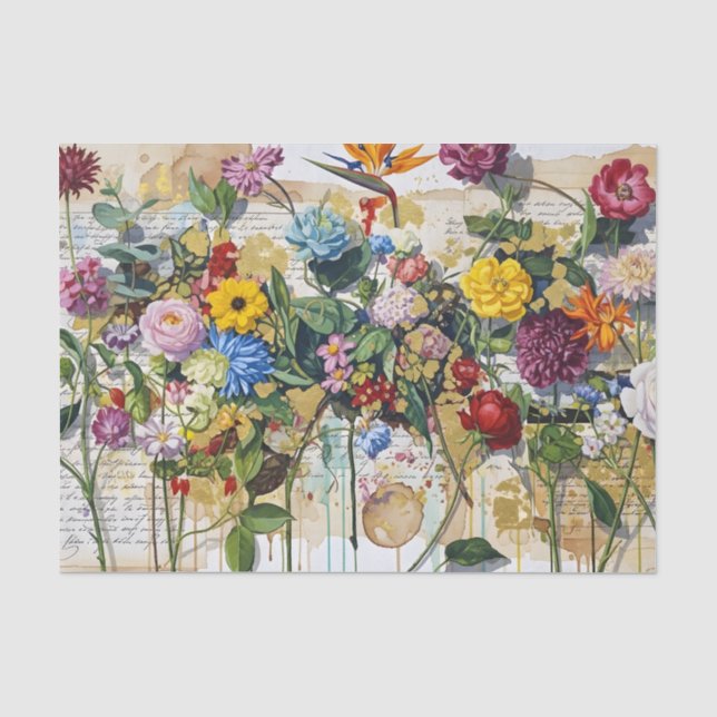 Papel De Seda Tissue de Colagem Botânico-Artisanal (Frente )