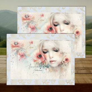Papel De Seda Tissue de Decoupagem Floral Abstrata-1 Pintura