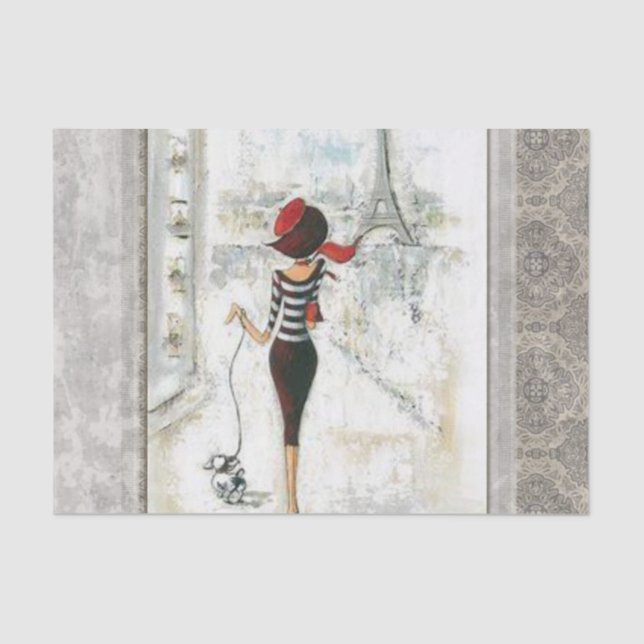 Papel De Seda Tissue Paper Paris France Lady (Frente )