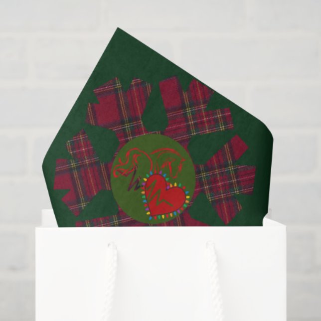 Papel De Seda Tissue Paper Plaid Snowflake  (Sacola de presentes)
