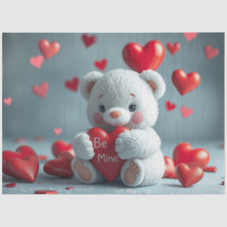 Papel De Seda Tissue Paper Teddy with a Heart 