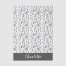 Toalete Floral Preto Branco Nome Personalizado