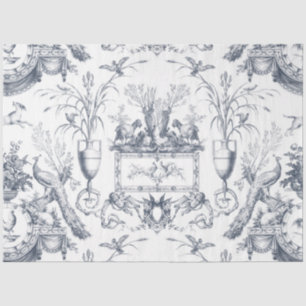 Papel De Seda Toalete Francês Vintage Pavão e Azul Fazenda Rural