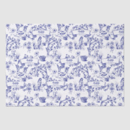 Papel De Seda Toalha Azul e Branco