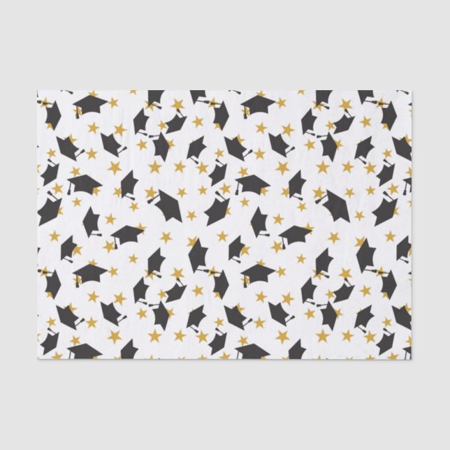 Papel De Seda Tocas de Formatura e Estrelas (Frente )