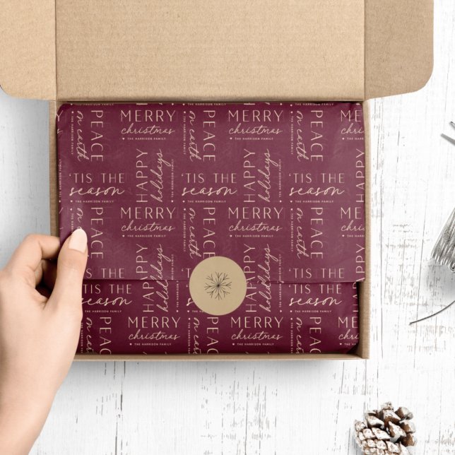 Papel De Seda Todos os Desejos de Férias Personalizados (Criador carregado)