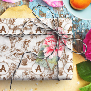 Papel De Seda Toile Castanho e Branco