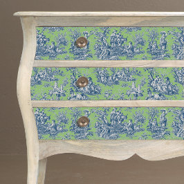 Papel De Seda Tóile de jouy azul floral