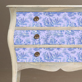 Papel De Seda Tóile de jouy floral azul-roxa