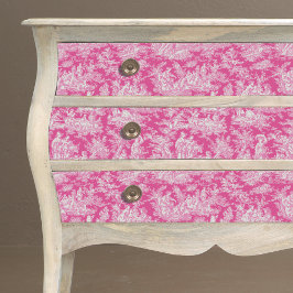 Papel De Seda Tóile de jouy, floral, rosa-quente