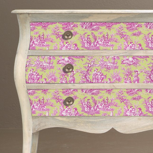 Papel De Seda Tóile de jouy floral rosa-rosa (Criador carregado)