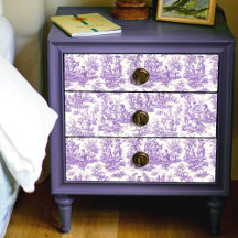 Tóile de jouy floral roxa