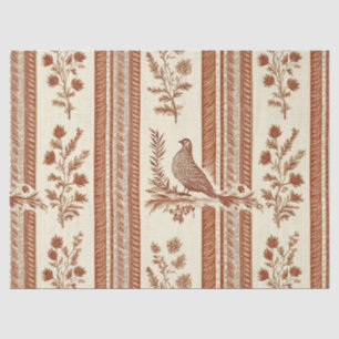 Papel De Seda Toile de Jouy Floral Vintage com Galinha (7)
