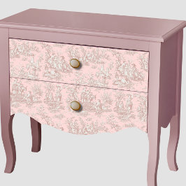 Papel De Seda Tóile de ouro rosa floral de vinheta de jouy