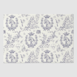 Papel De Seda Toile Equestre Clássico Azul-Chic