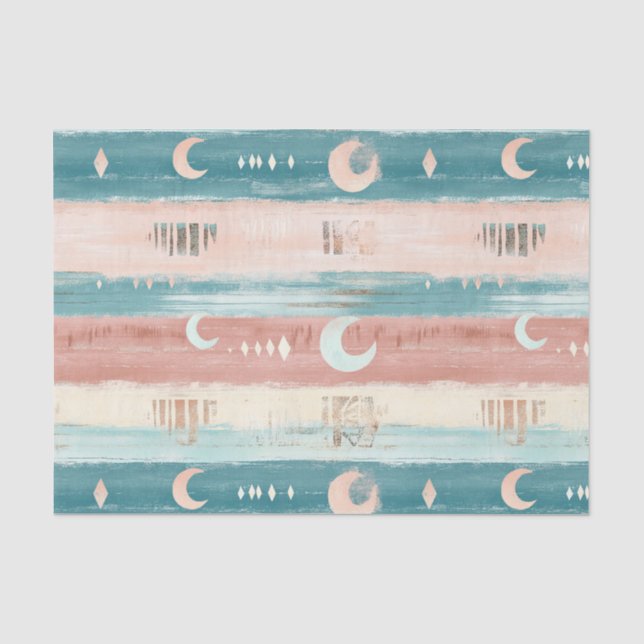 Papel De Seda Tom Terra Tribal Celestial Faixa - Astrologia (Frente )