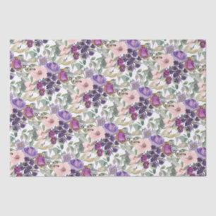 Papel De Seda Tonalidade Rosa Roxa Folhagem Floral
