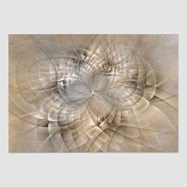 Papel De Seda Tons da Terra Textura de Arte Fractal Moderna Abst (Frente )