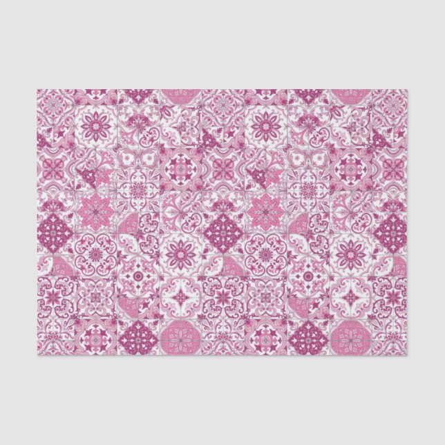 Papel De Seda tons mediterrâneos/ azulejos (Frente )