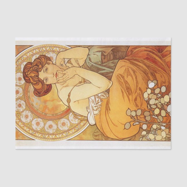 Papel De Seda Topaz por Alphonse Mucha (Frente )