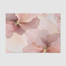 Papel De Seda Toque Romântico Rosa Dourado Floral Chás de Noiva