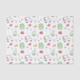 Papel De Seda Torneio de Carrinho de Golfe Rosa-Cria e Verde