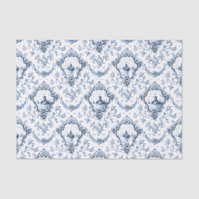 Papel De Seda Torneio Floral gravado com moinho de vento e botas (Frente )