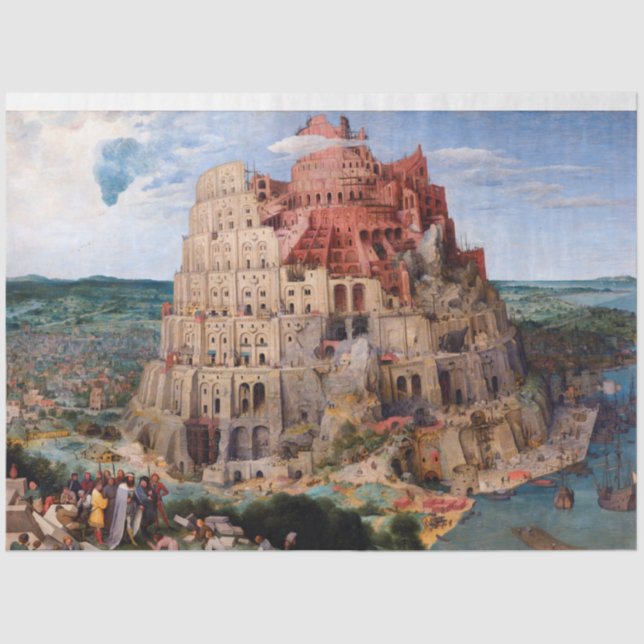 Papel De Seda Torre de Babel, Pieter Bruegel, o Velho, 1563 (Frente )