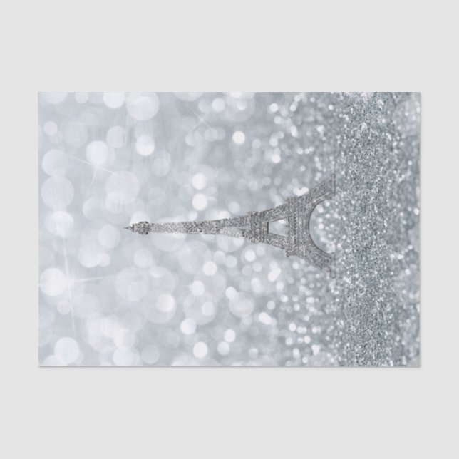 Papel De Seda Torre Eiffel Brilho Brilhos Lantejoulas Festa (Frente )