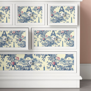 Papel De Seda Torre Eiffel Toile De Jouy Azul Decoupage