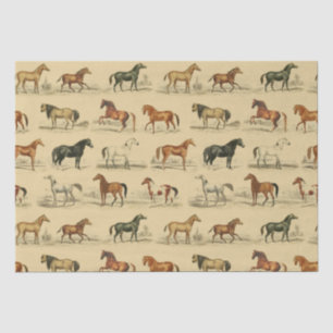 Papel De Seda Torre Elegante Rustic Beige Horse Breed Toile
