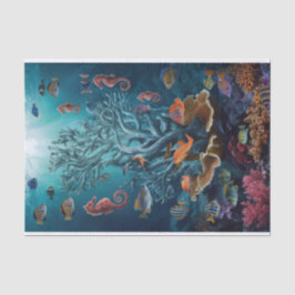 Papel De Seda Torres de Coral, Paraíso Tropical, Sonhos Subaquát