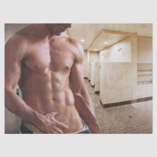 Papel De Seda Torso masculino musculoso sem camisa de SlipperyJo