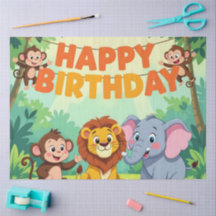 Torta de aniversário tema safari fofo