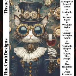 Papel De Seda Tostão de Rainha de Gato Chic, Vinho Vermelho CT9 