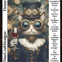 Papel De Seda Tostão de Rainha de Gato Chic, Vinho Vermelho, Des