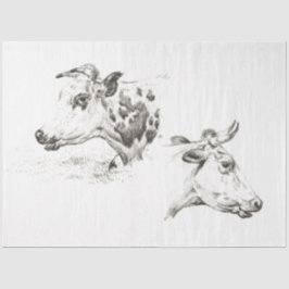 Papel De Seda Touro Cabeças Ephemera Decoupage Vintage Fazenda V