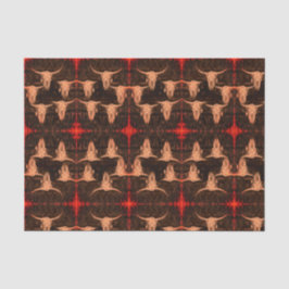 Papel De Seda Touro Crânio Oeste Cria Vermelho Vermelho