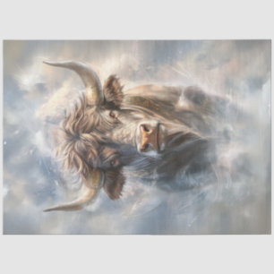 Papel De Seda Touro Majestoso Sábico Desarticulado Grandes Caval