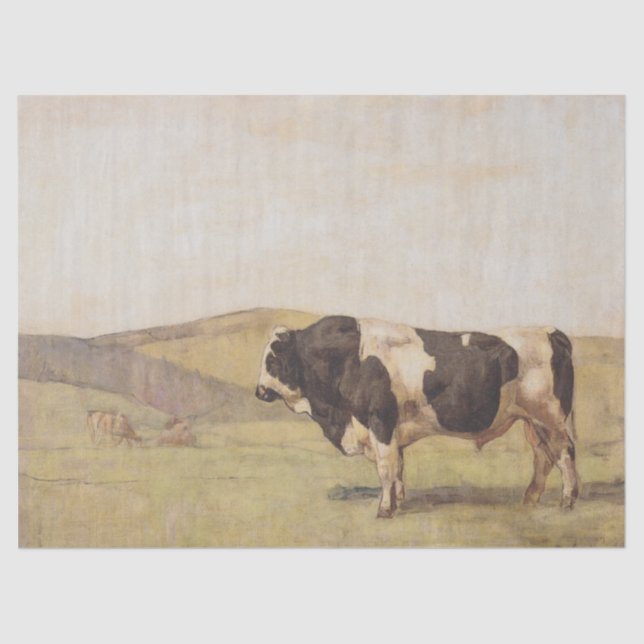 Papel De Seda Touro numa paisagem suíça (por Ferdinand Hodler) (Frente )