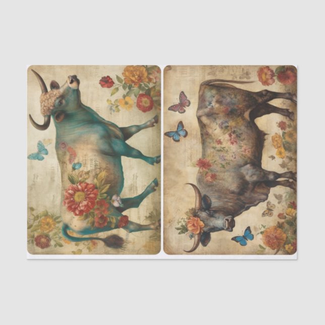 Papel De Seda Touros Motivos (Frente )