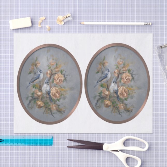 Papel De Seda Toutinegra-de-poupa (Arte )