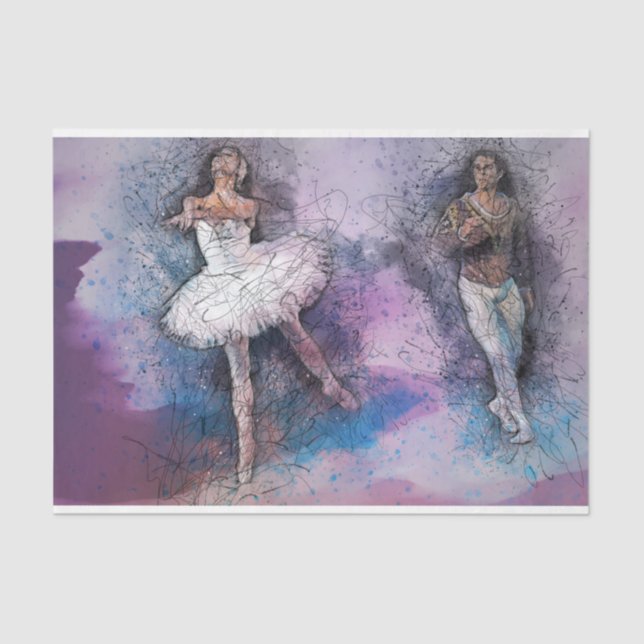 Papel De Seda Trabalho de arte Balé Dance 22 Decoupage (Frente )