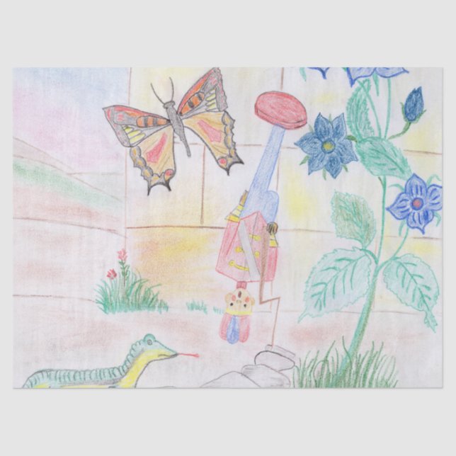 Papel De Seda Trabalho de arte de Crianças Personalizadas, brinq (Frente )