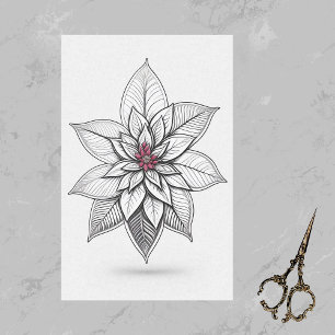 Papel De Seda Trabalho de arte de Desenho da Linha Vermelha de N