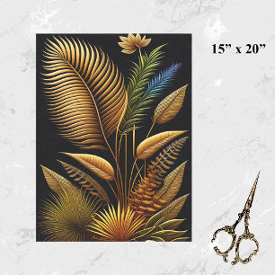 Papel De Seda Trabalho de arte de Leeds Dourados Tropicais