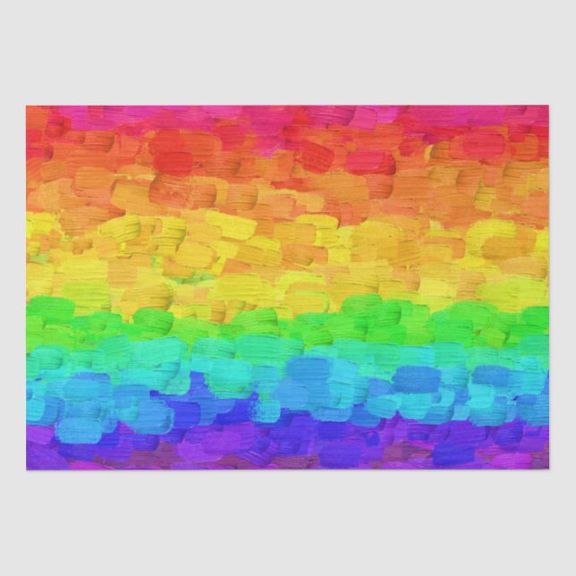 Papel De Seda Traços de Tinta Arco-Íris (Frente )
