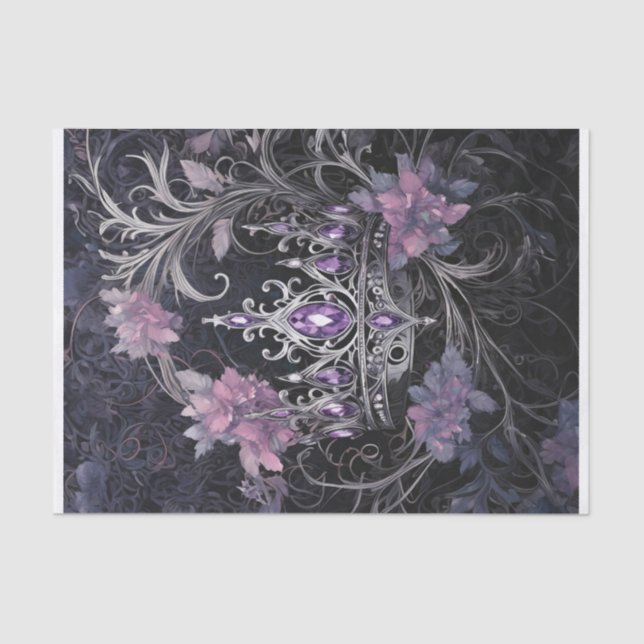 Papel De Seda Traga a Coroa Lilac A Jeweled (Frente )