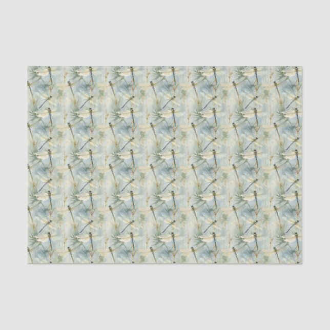 Papel De Seda Tranquil Dragonfly Estilo Watercolor (Frente )