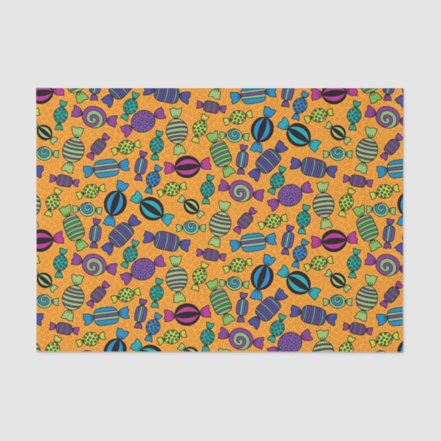 Papel De Seda Tratamentos de doces do Duro do Halloween (Frente )